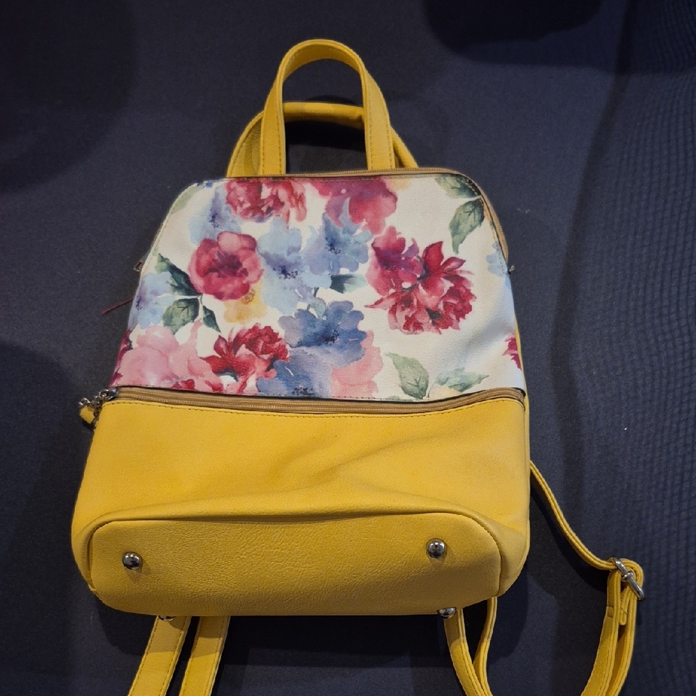 Floral Yellow Backpack